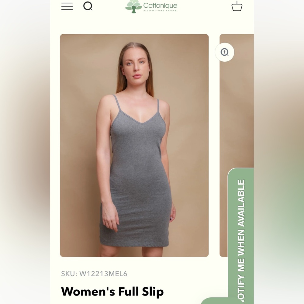 Cottonique 100% organic cotton full slip